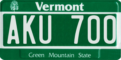 VT license plate AKU700
