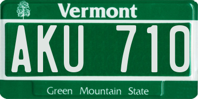 VT license plate AKU710