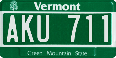 VT license plate AKU711