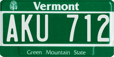 VT license plate AKU712