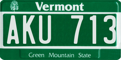 VT license plate AKU713