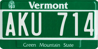 VT license plate AKU714