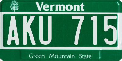 VT license plate AKU715