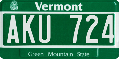 VT license plate AKU724