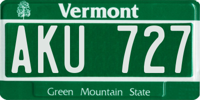 VT license plate AKU727