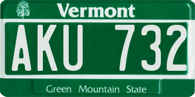 VT license plate AKU732