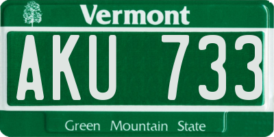 VT license plate AKU733