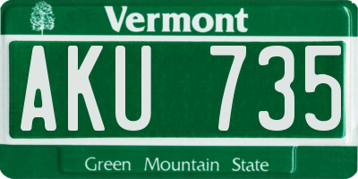 VT license plate AKU735