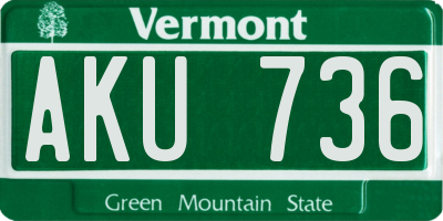 VT license plate AKU736