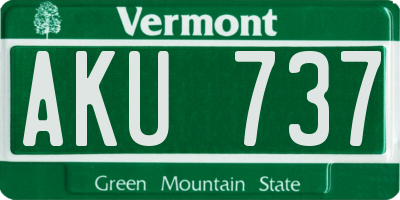 VT license plate AKU737