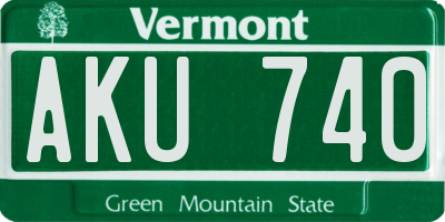 VT license plate AKU740