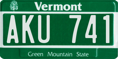 VT license plate AKU741