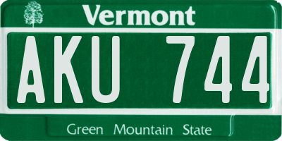 VT license plate AKU744