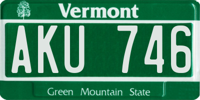 VT license plate AKU746