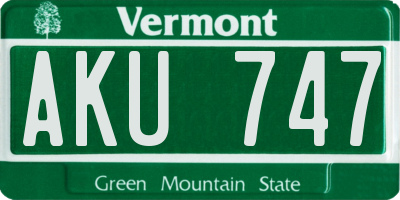 VT license plate AKU747