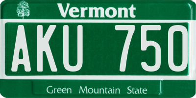 VT license plate AKU750