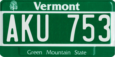 VT license plate AKU753