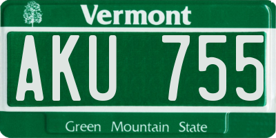 VT license plate AKU755