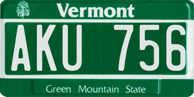 VT license plate AKU756