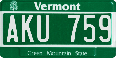 VT license plate AKU759