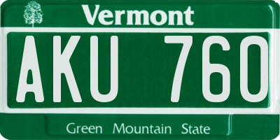 VT license plate AKU760