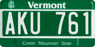VT license plate AKU761