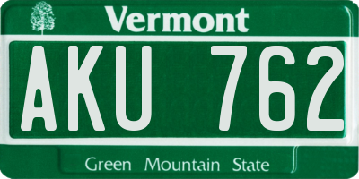 VT license plate AKU762