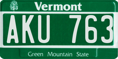 VT license plate AKU763