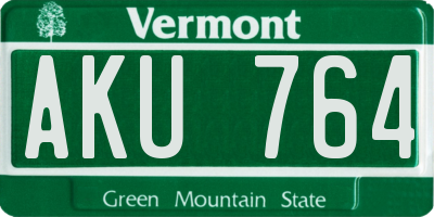 VT license plate AKU764