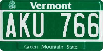 VT license plate AKU766