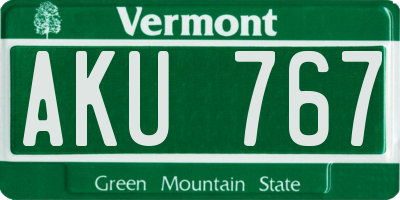 VT license plate AKU767