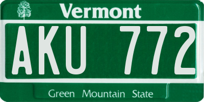 VT license plate AKU772