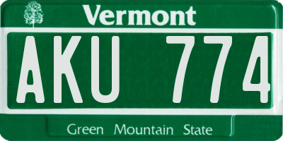 VT license plate AKU774