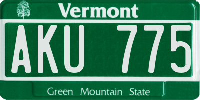 VT license plate AKU775