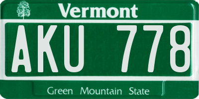 VT license plate AKU778