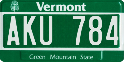 VT license plate AKU784
