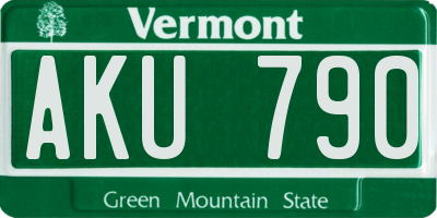 VT license plate AKU790