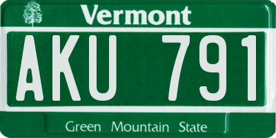 VT license plate AKU791