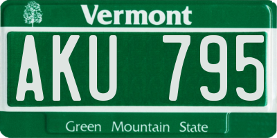 VT license plate AKU795