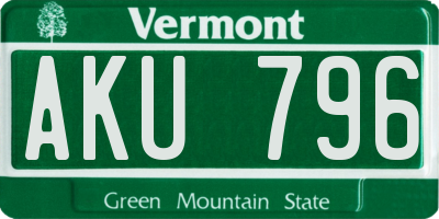 VT license plate AKU796