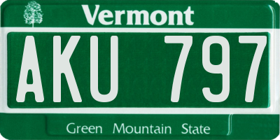 VT license plate AKU797