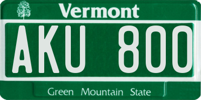 VT license plate AKU800