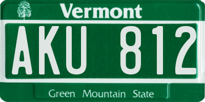 VT license plate AKU812