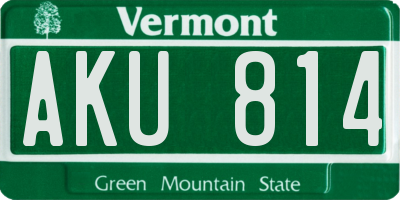 VT license plate AKU814