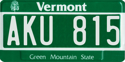 VT license plate AKU815