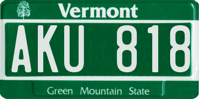 VT license plate AKU818