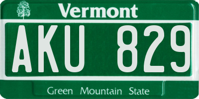 VT license plate AKU829