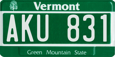 VT license plate AKU831