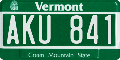 VT license plate AKU841