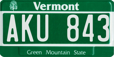 VT license plate AKU843
